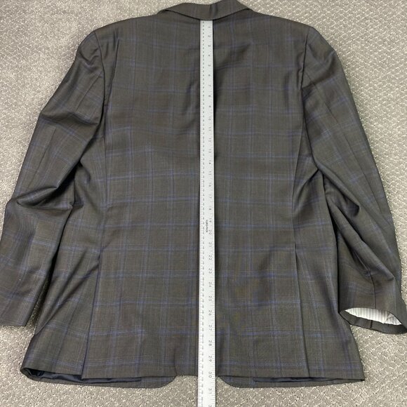 Saks Fifth Avenue Ermenegildo Zegna Cloth Suit 42R Pants 36 Brown Blue Wool - Picture 11 of 16